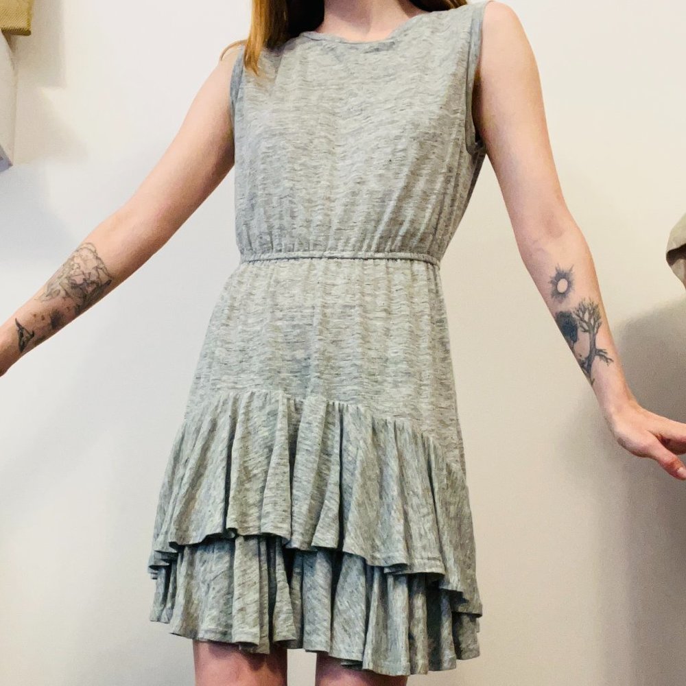 REBECCA TAYLOR - grey linen dress - XS